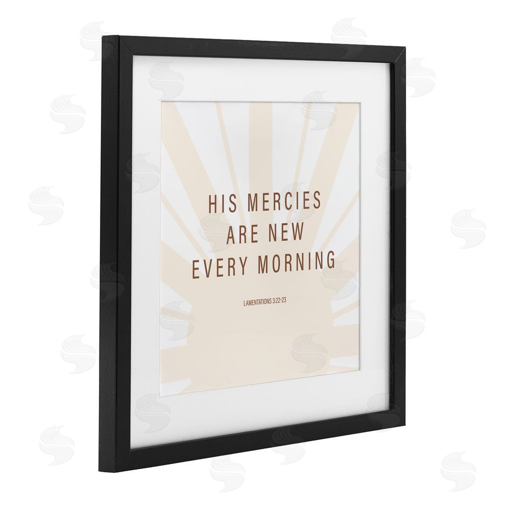 Sundance Graphics His Mercies Are New Black Framed Print Under Glass Wall Art