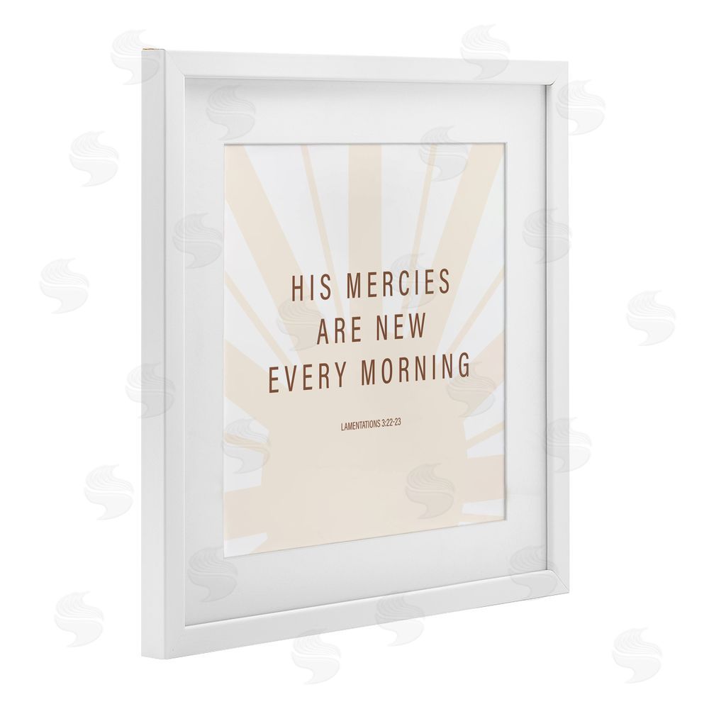 Sundance Graphics His Mercies Are New White Framed Print Under Glass Wall Art