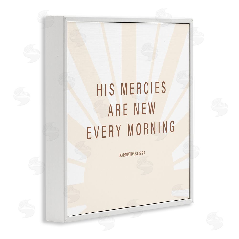 Sundance Graphics His Mercies Are New White Framed Giclee Wall Art Print
