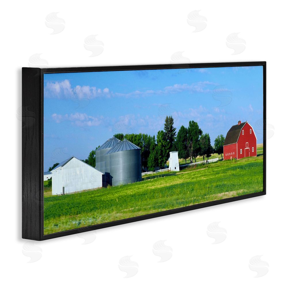 Sundance Graphics Barn with Silo Black Framed Giclee Wall Art Print
