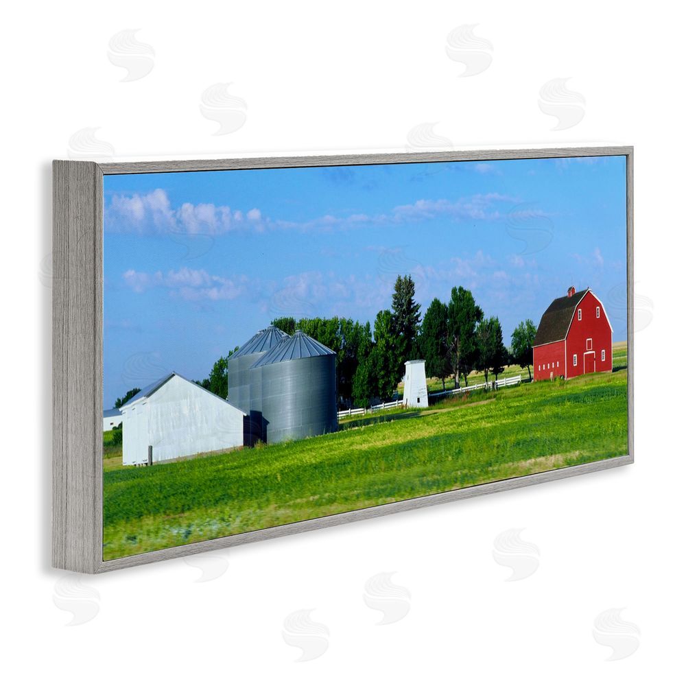 Sundance Graphics Barn with Silo Gray Framed Giclee Wall Art Print