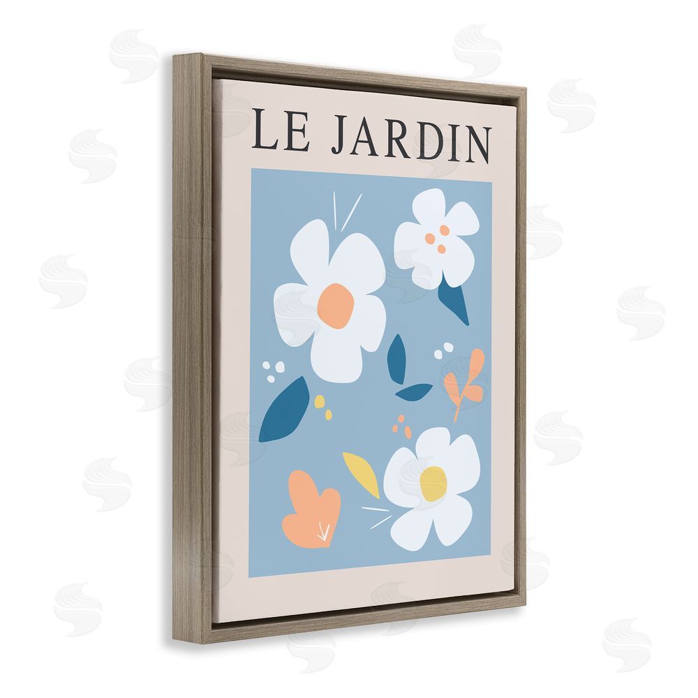 Sundance Graphics Bouncing Floral Le Jardin Brown Floating Frame Canvas Wall Art Print