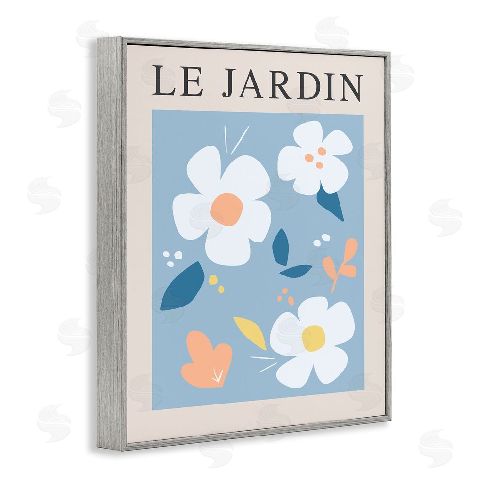 Sundance Graphics Bouncing Floral Le Jardin Gray Framed Giclee Wall Art Print