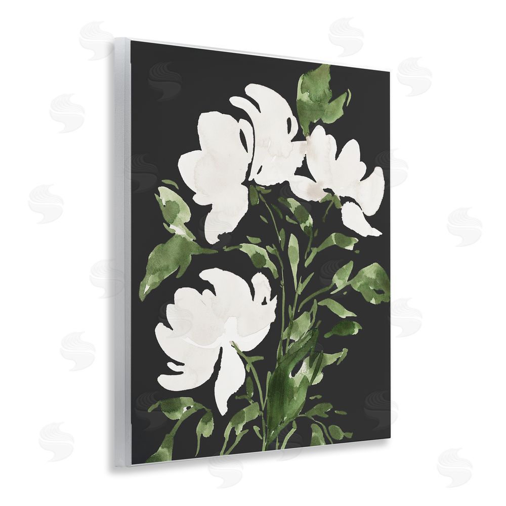 Lucille Price White Over Black Floral Wall Plaque Art Print