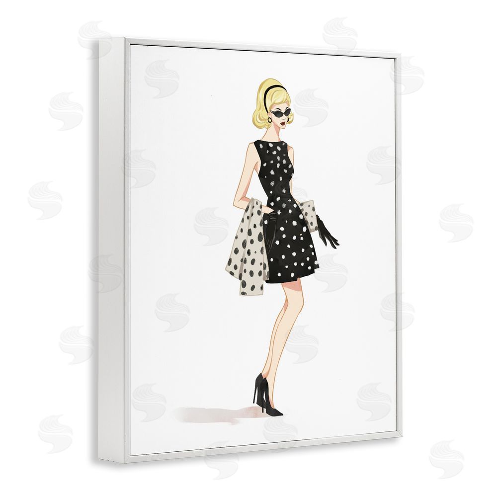 Ziwei Li Feminine Retro Fashion White Framed Giclee Wall Art Print