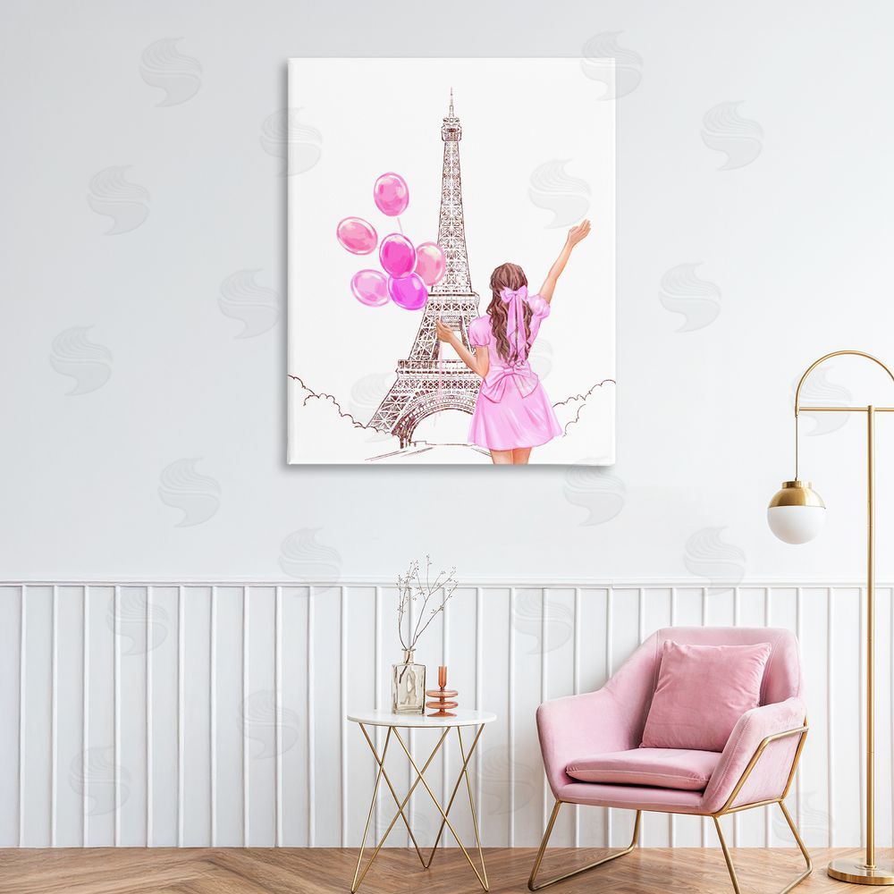 Ziwei Li Chic Paris Celebration Stretched Canvas Wall Art in Room