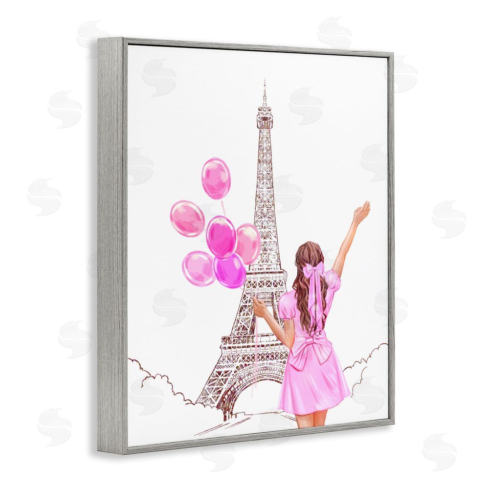 Ziwei Li Chic Paris Celebration Gray Framed Giclee Wall Art Print