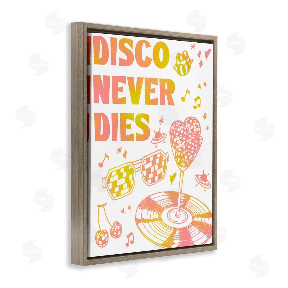 Ziwei Li Disco Never Dies Brown Floating Frame Canvas Wall Art