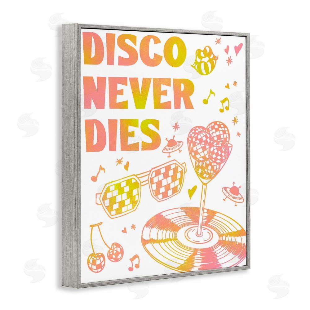 Ziwei Li Disco Never Dies Gray Framed Giclee Wall Art Print