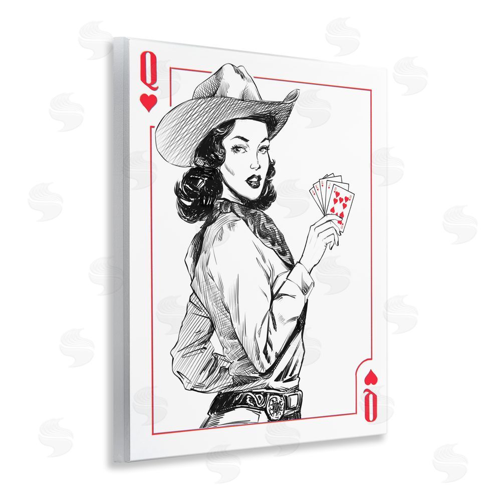 Ziwei Li Cowgirl Queen of Hearts Wall Plaque Art Print