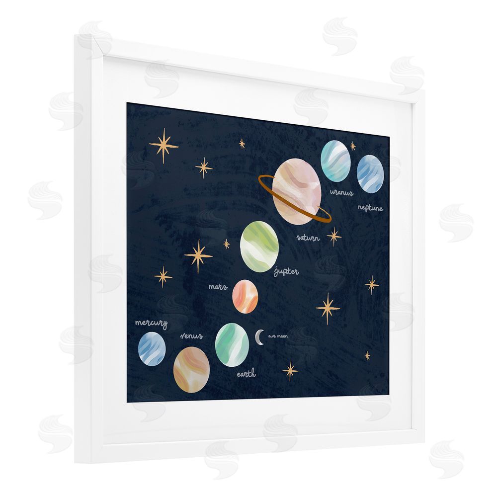 Lil' Rue Educational Space System White Framed Print Under Glass with Mat Wall Art