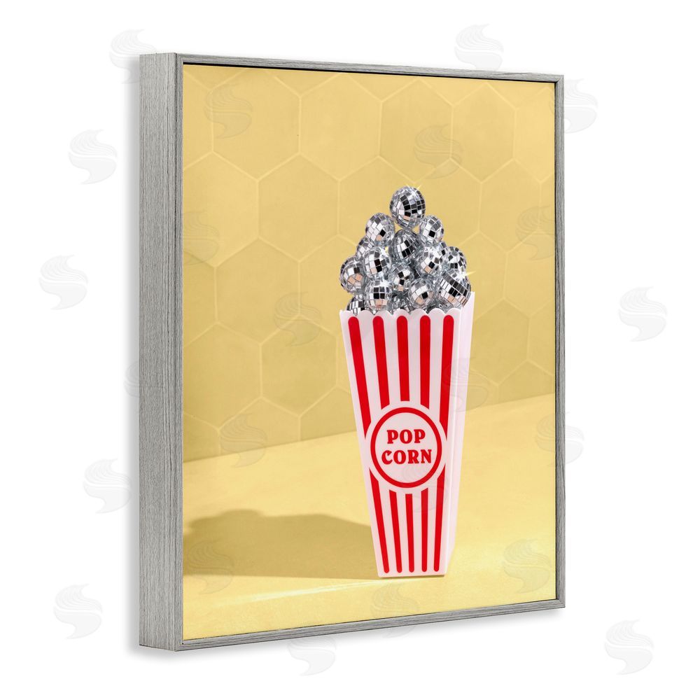 LISH Creative Disco Filled Popcorn Gray Framed Giclee Wall Art Print