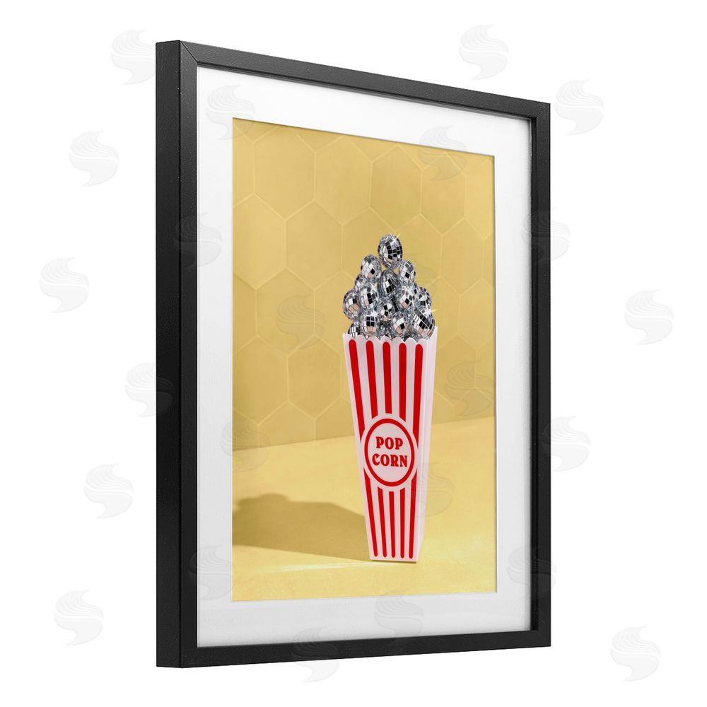 LISH Creative Disco Filled Popcorn Black Framed Print Under Glass Wall Art