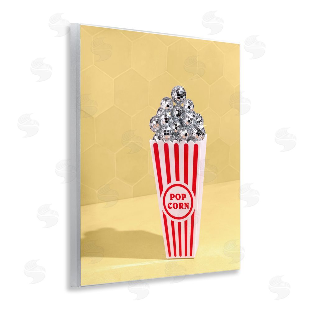 LISH Creative Disco Filled Popcorn Wall Plaque with Fixed Lithograph Print