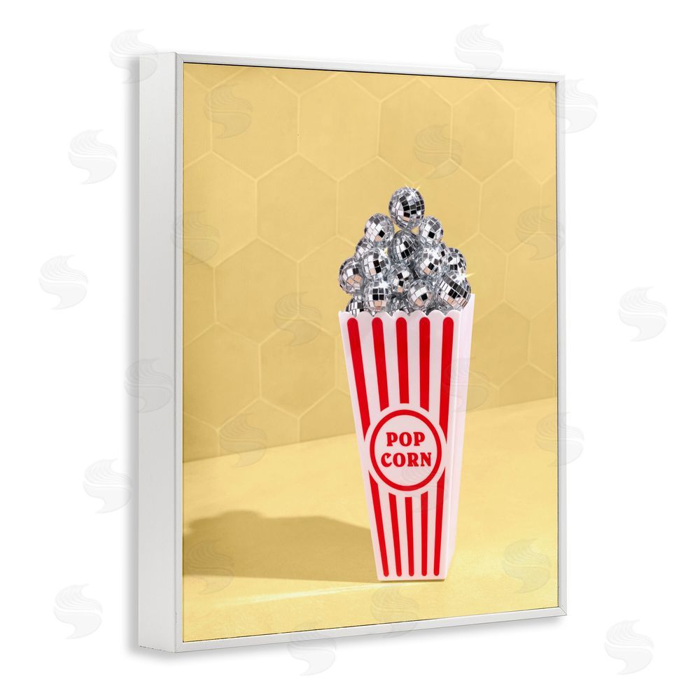 LISH Creative Disco Filled Popcorn White Framed Giclee Wall Art Print