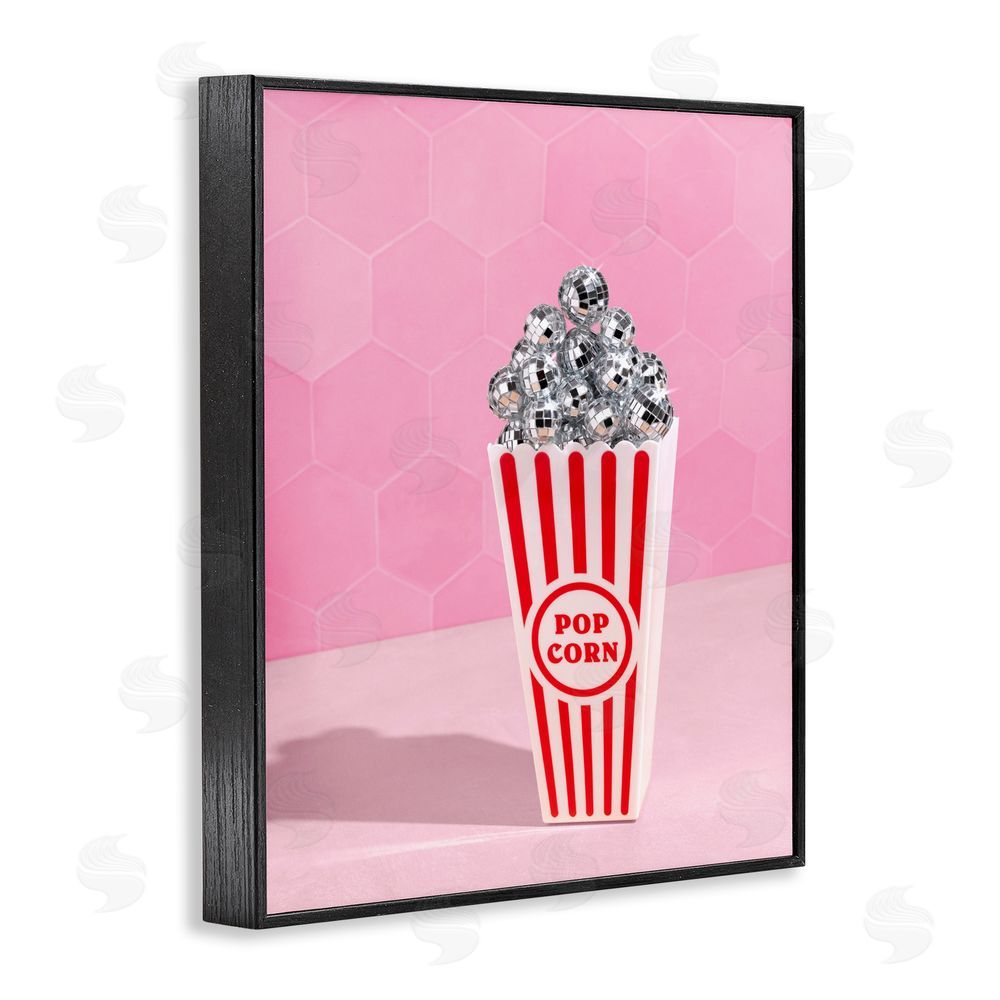 LISH Creative Pink Disco Popcorn Black Framed Giclee Wall Art