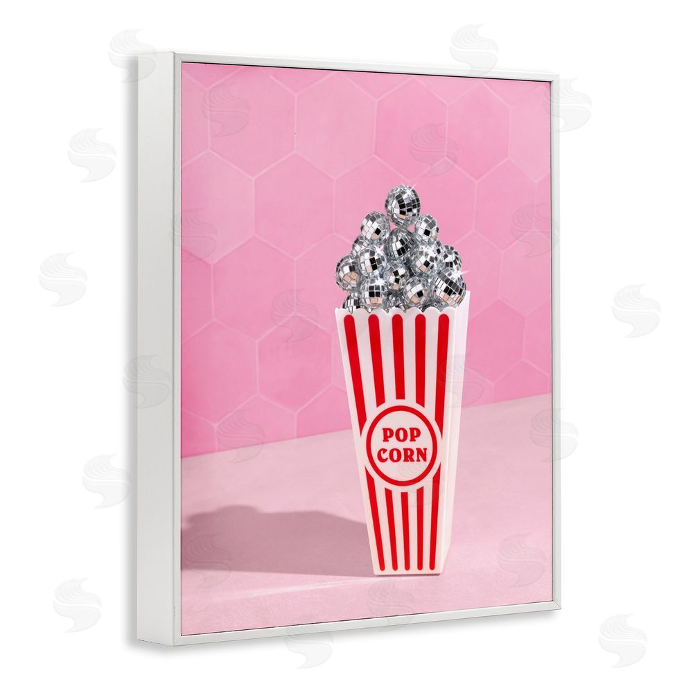 LISH Creative Pink Disco Popcorn White Framed Giclee Wall Art
