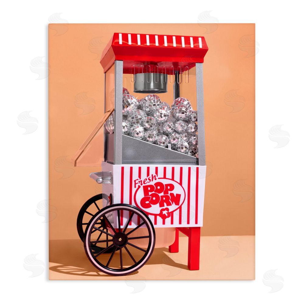 LISH Creative Retro Disco Popcorn Machine Stretched Canvas Wall Art