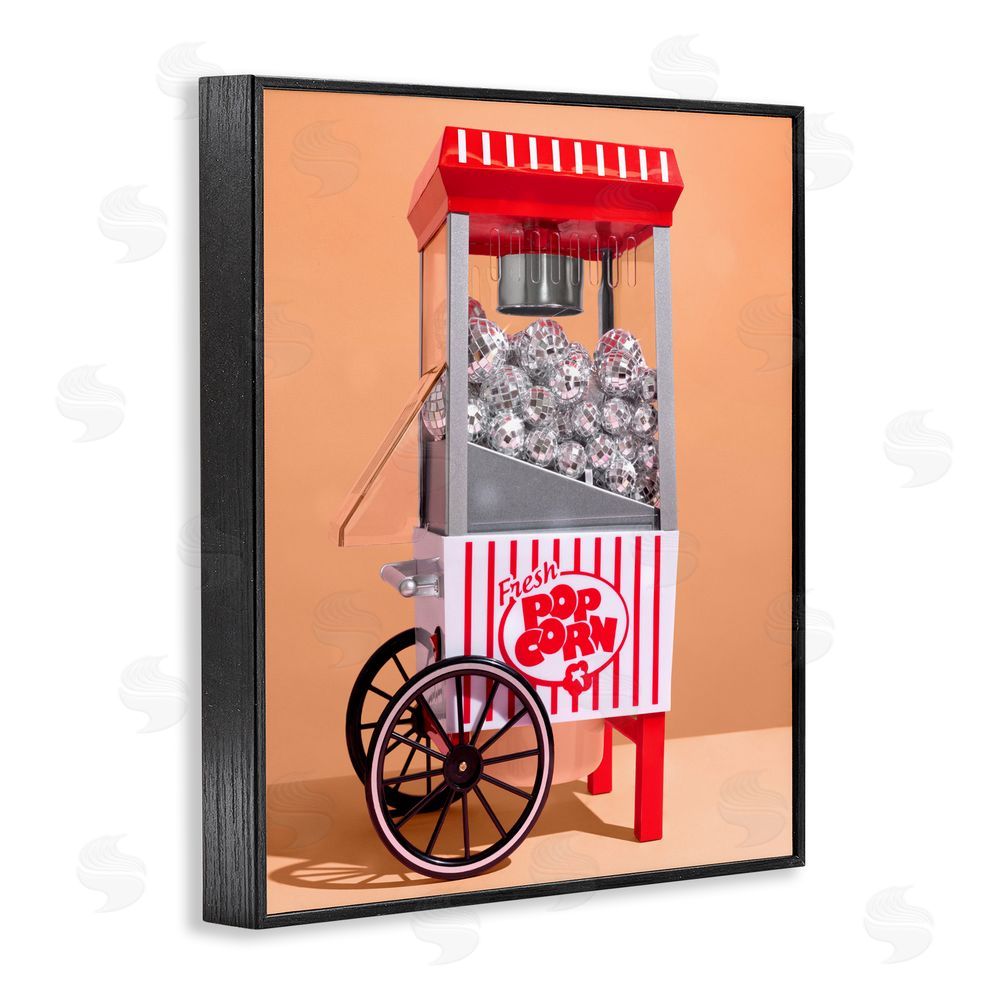 LISH Creative Retro Disco Popcorn Machine Black Framed Giclee Wall Art