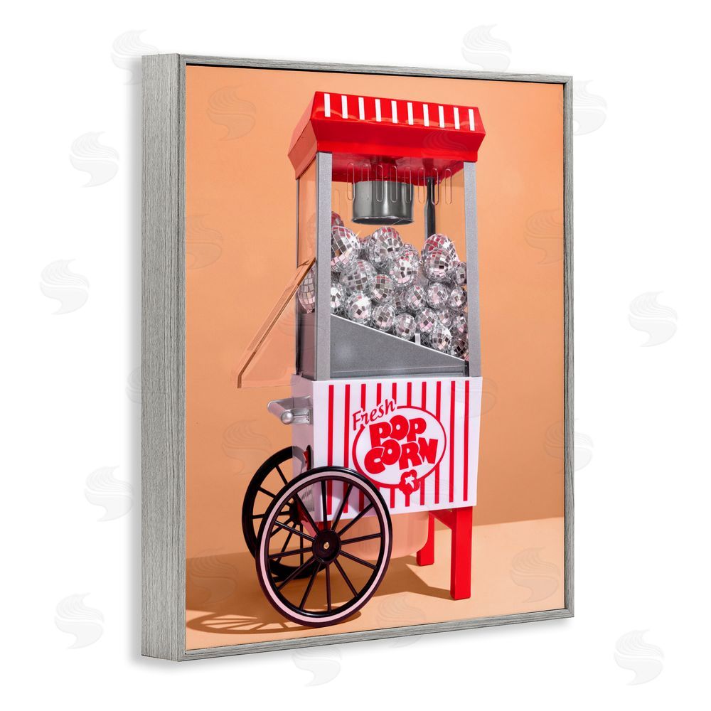 LISH Creative Retro Disco Popcorn Machine Gray Framed Giclee Wall Art
