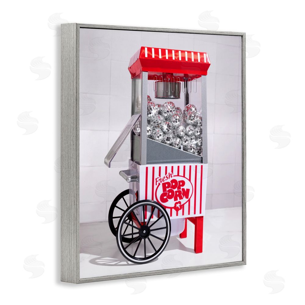 LISH Creative Fun Disco Popcorn Machine Gray Framed Giclee Wall Art
