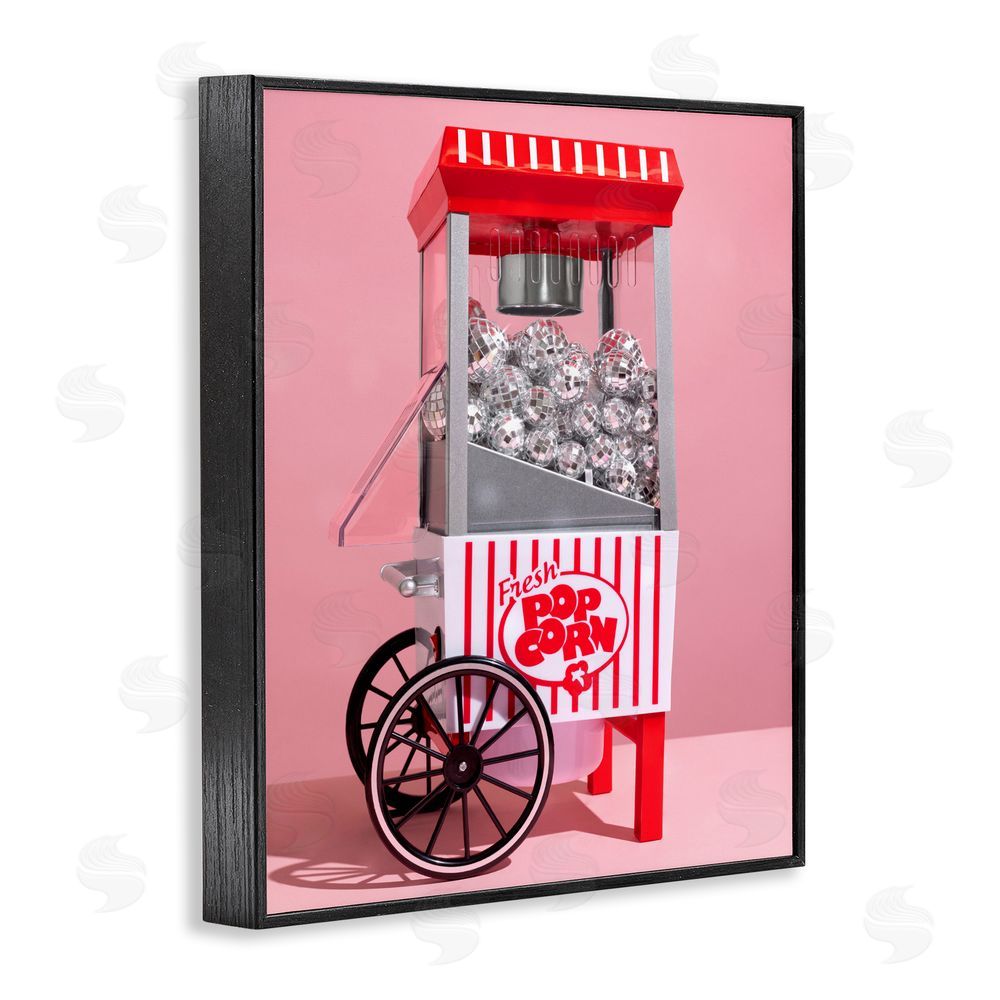LISH Creative Movie Popcorn with Disco Balls Black Framed Giclee Wall Art