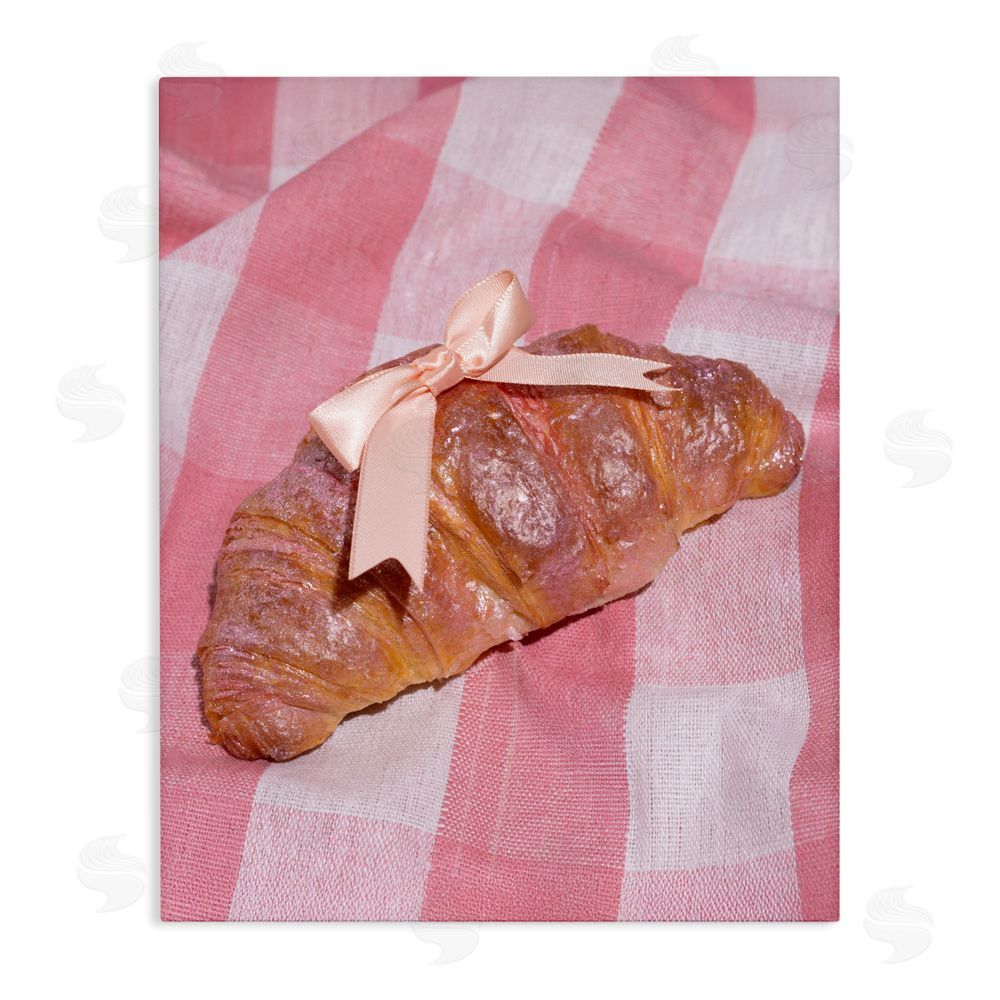 LISH Creative Glam Ribbon Croissant Stretched Canvas Wall Art