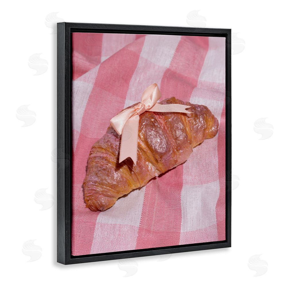 LISH Creative Glam Ribbon Croissant Black Floating Framed Canvas Wall Art