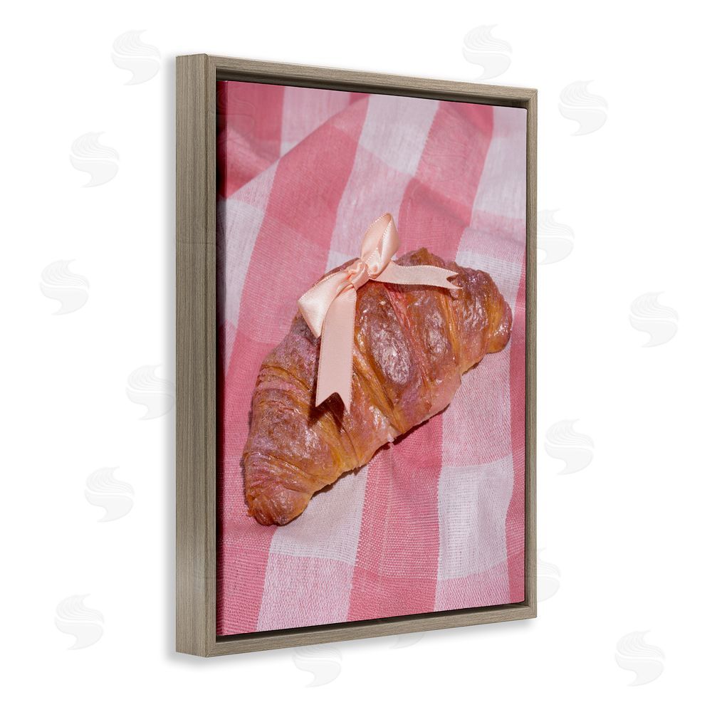 LISH Creative Glam Ribbon Croissant Brown Floating Framed Canvas Wall Art