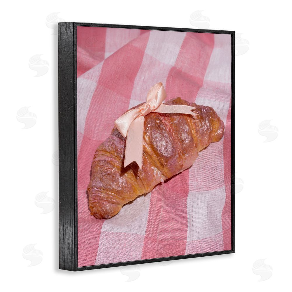LISH Creative Glam Ribbon Croissant Black Framed Giclee Wall Art