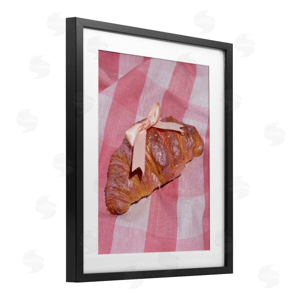 LISH Creative Glam Ribbon Croissant Black Framed Print Under Glass Wall Art