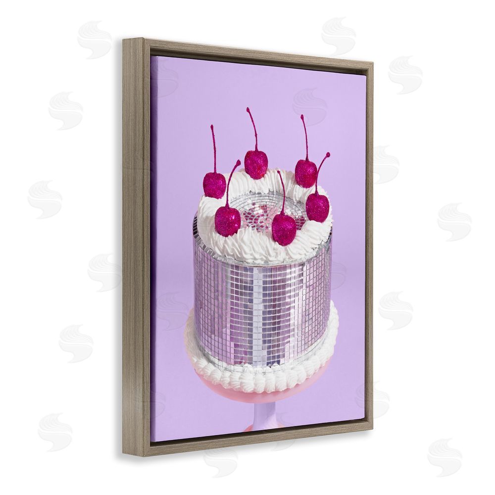 LISH Creative Gleaming Disco Cake Brown Floating Framed Canvas Wall Art
