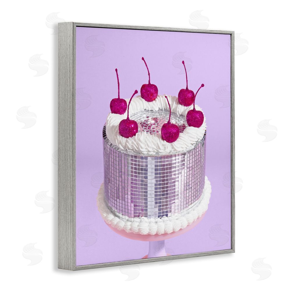 LISH Creative Gleaming Disco Cake Gray Framed Giclee Wall Art