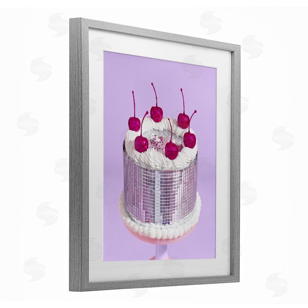 LISH Creative Gleaming Disco Cake Gray Framed Print Under Glass Wall Art