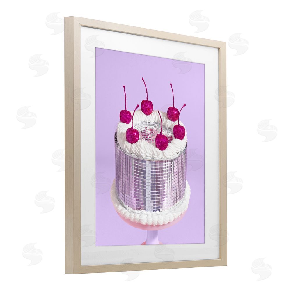 LISH Creative Gleaming Disco Cake Brown Framed Print Under Glass Wall Art