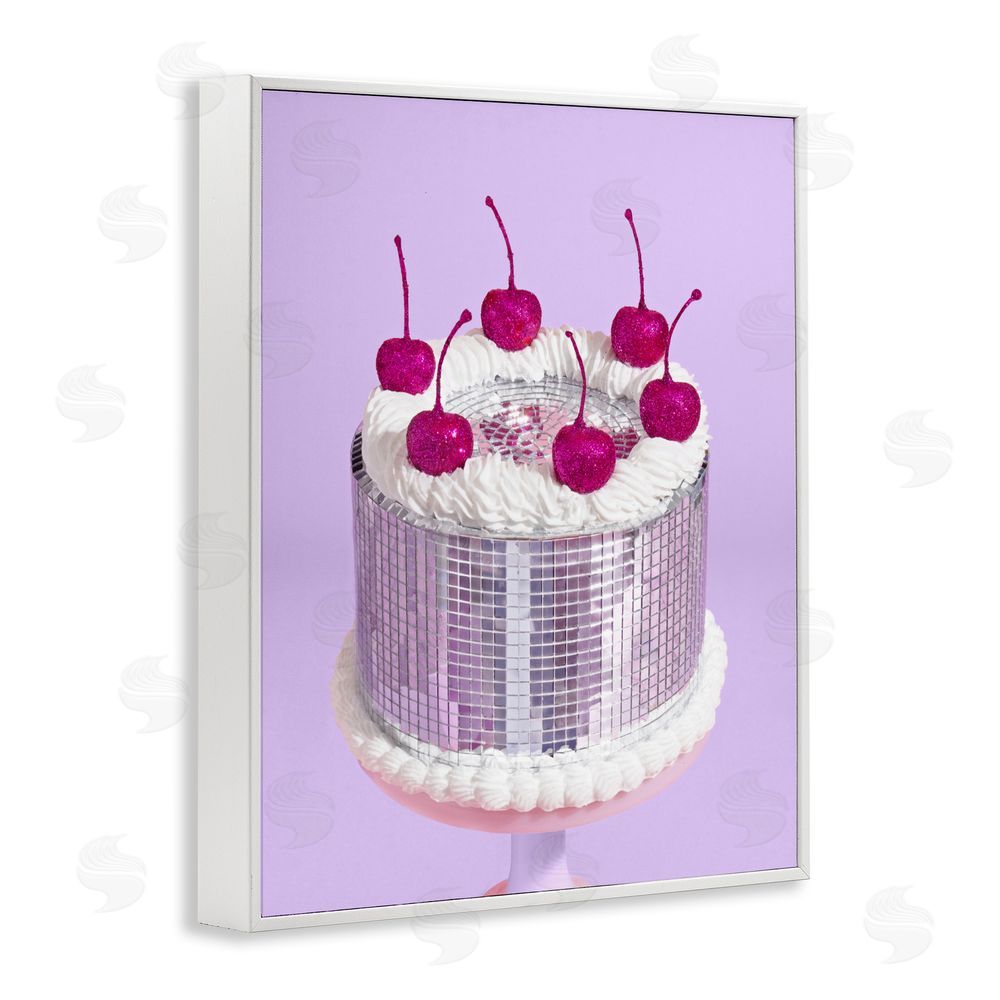 LISH Creative Gleaming Disco Cake White Framed Giclee Wall Art