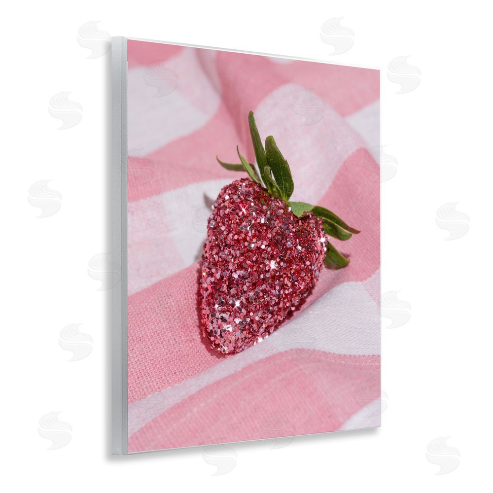 LISH Creative Glimmer Strawberry on Pink Wall Plaque Home Decor Art Print