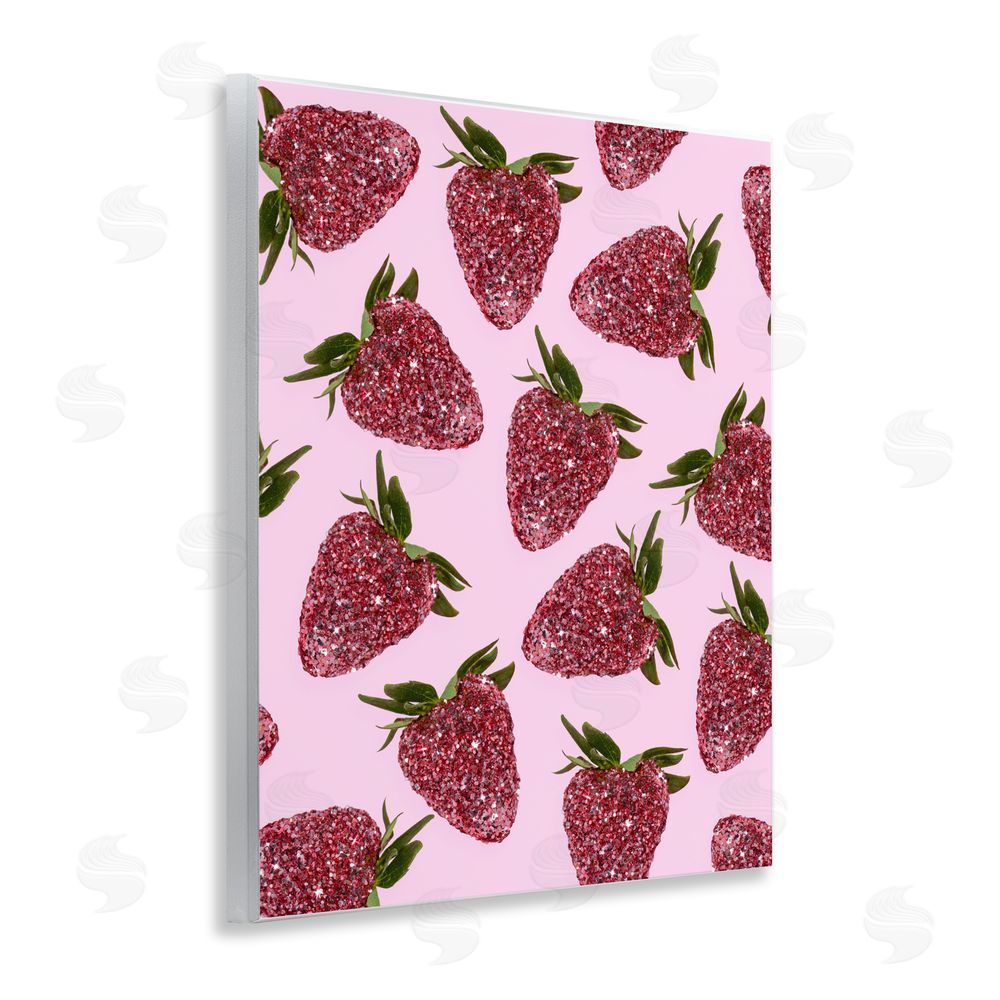 LISH Creative Glimmer Strawberry Pattern Wall Plaque Home Decor Art Print
