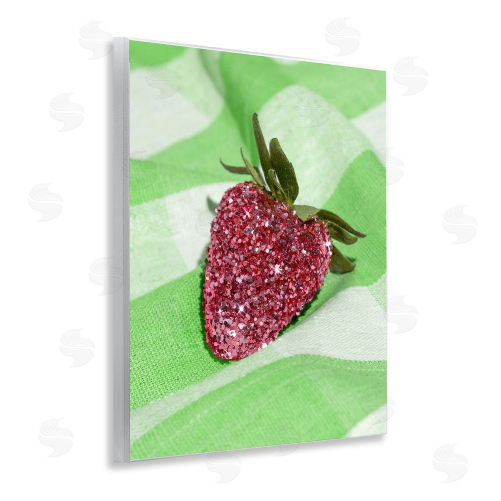 LISH Creative Glimmer Strawberry on Green Wall Plaque Home Decor Art Print