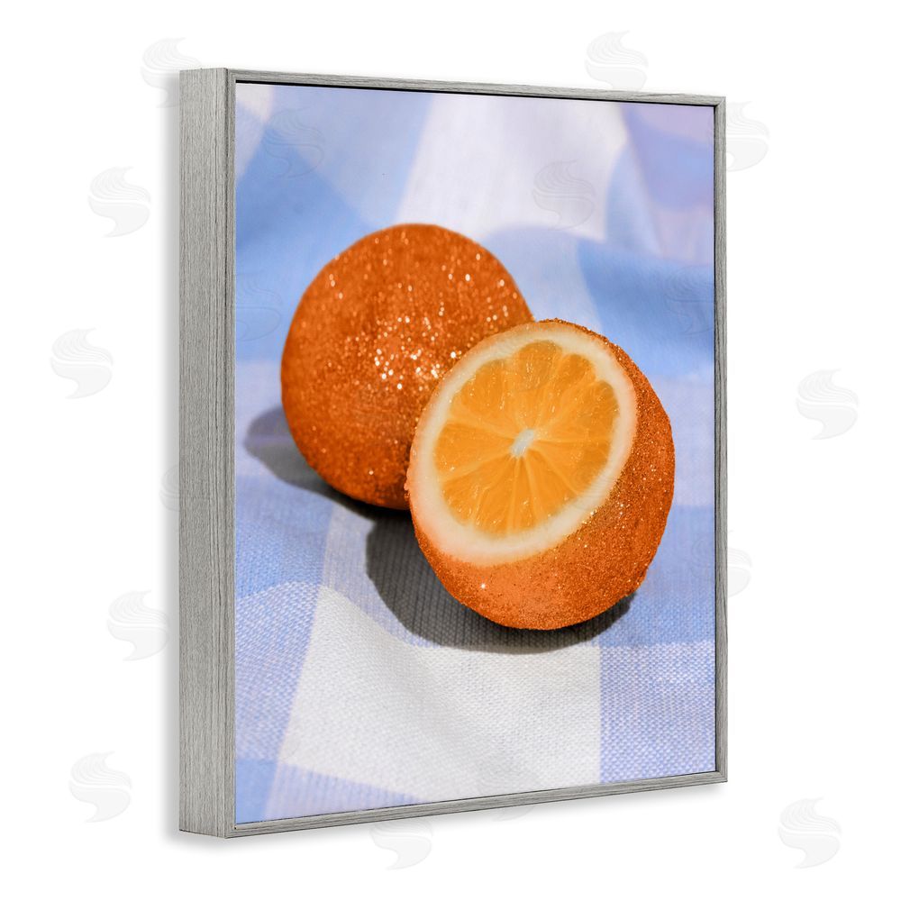LISH Creative Glimmer Orange on Blue Gray Framed Giclee Wall Art