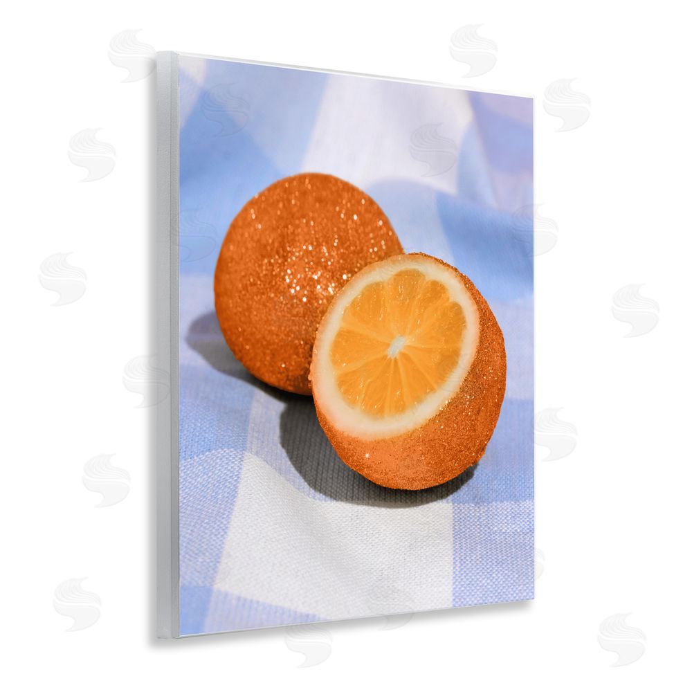 LISH Creative Glimmer Orange on Blue Wall Plaque Home Decor Art Print
