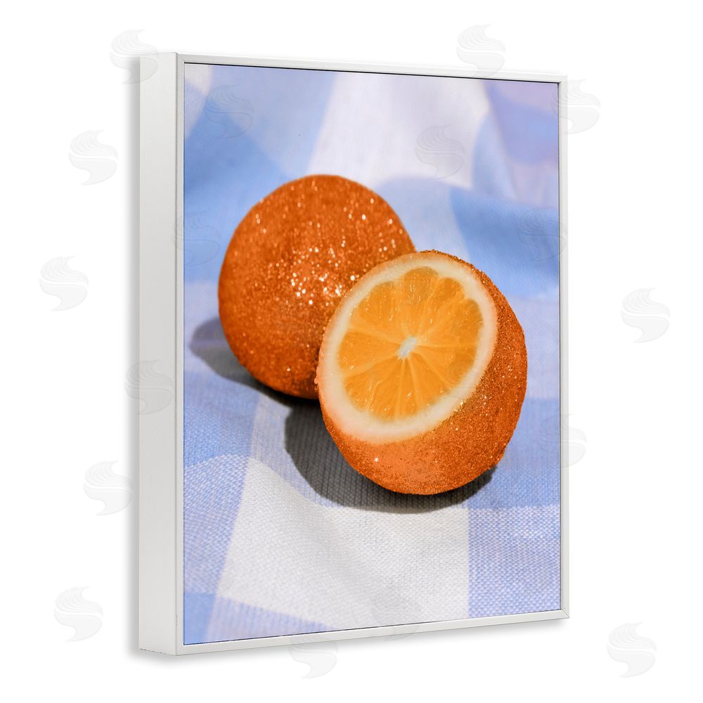 LISH Creative Glimmer Orange on Blue White Framed Giclee Wall Art