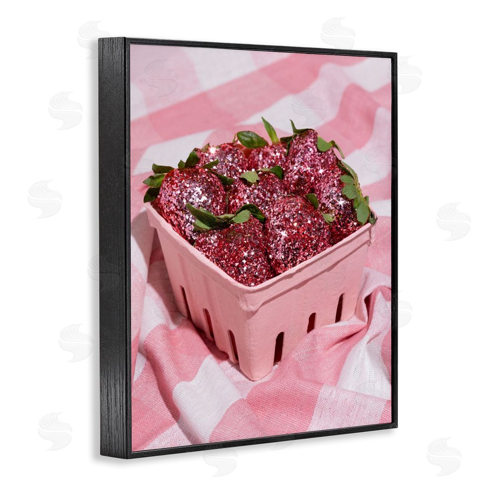 LISH Creative Glam Glimmer Strawberries Black Framed Giclee Wall Art