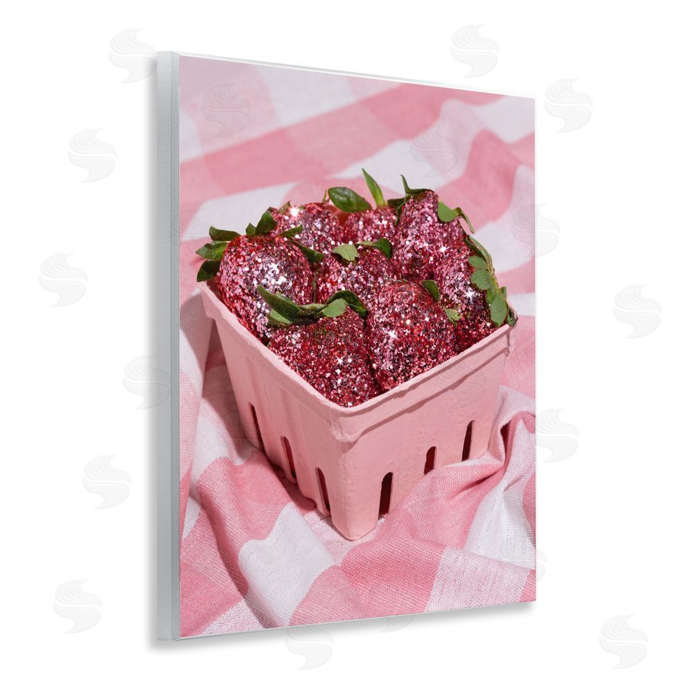LISH Creative Glam Glimmer Strawberries Wall Plaque Home Decor Art Print