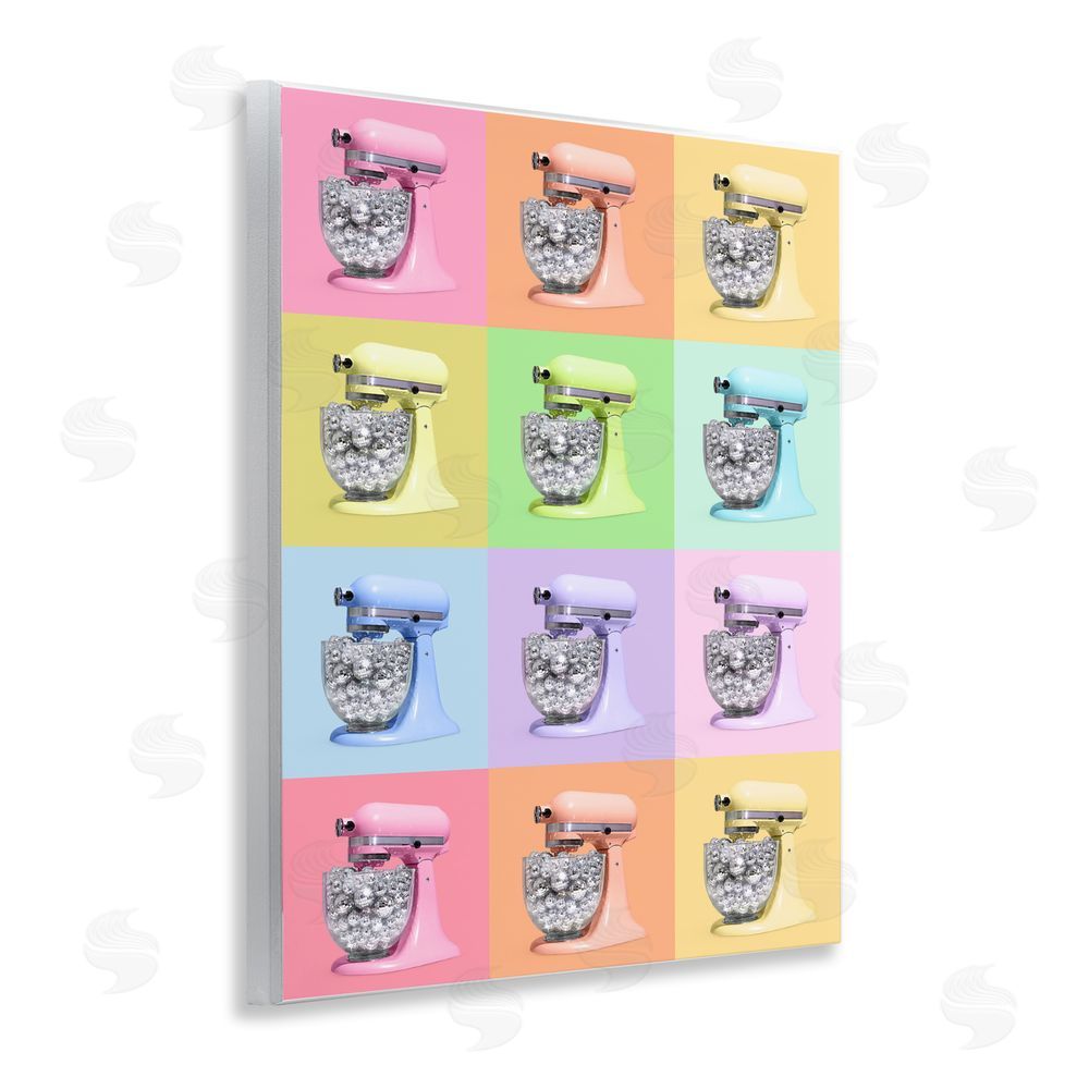 LISH Creative Disco Ball Kitchen Mixer Collage Wall Plaque with Fixed Lithograph Print