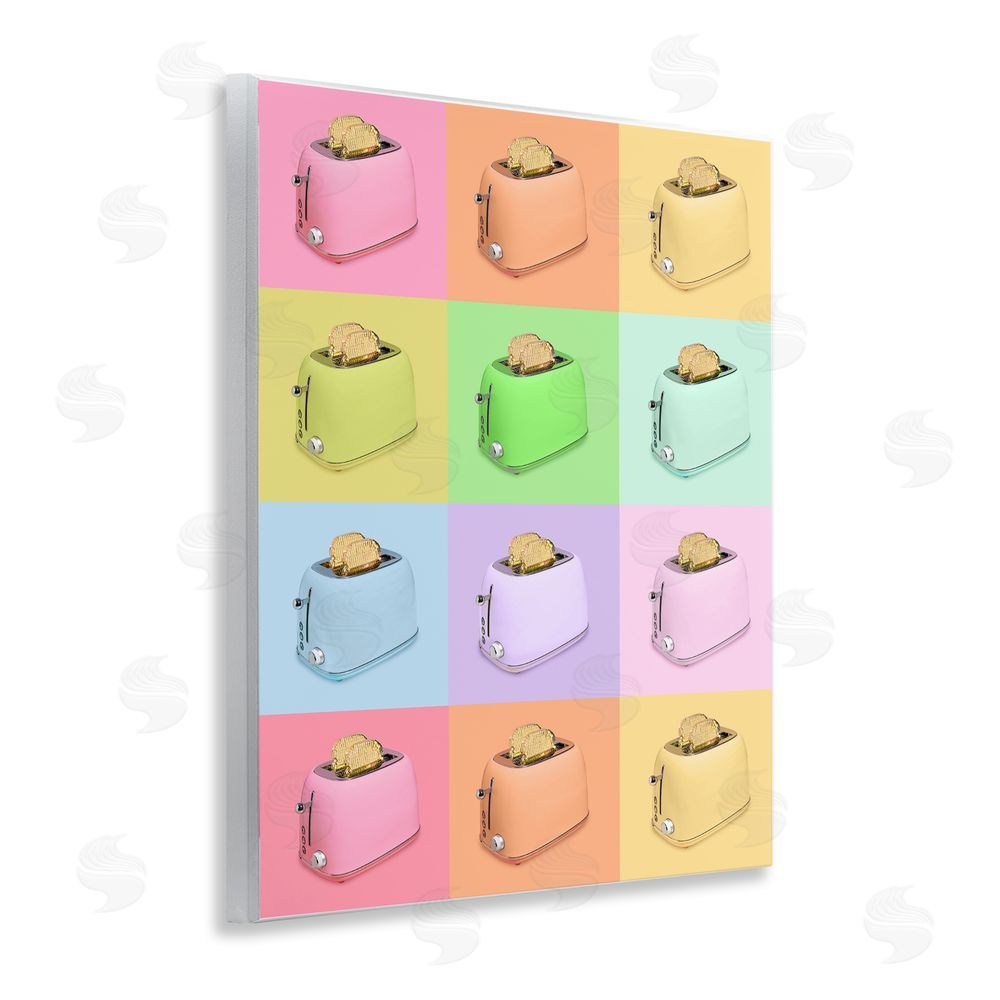 LISH Creative Golden Disco Toaster Collage Wall Plaque Home Decor Art Print