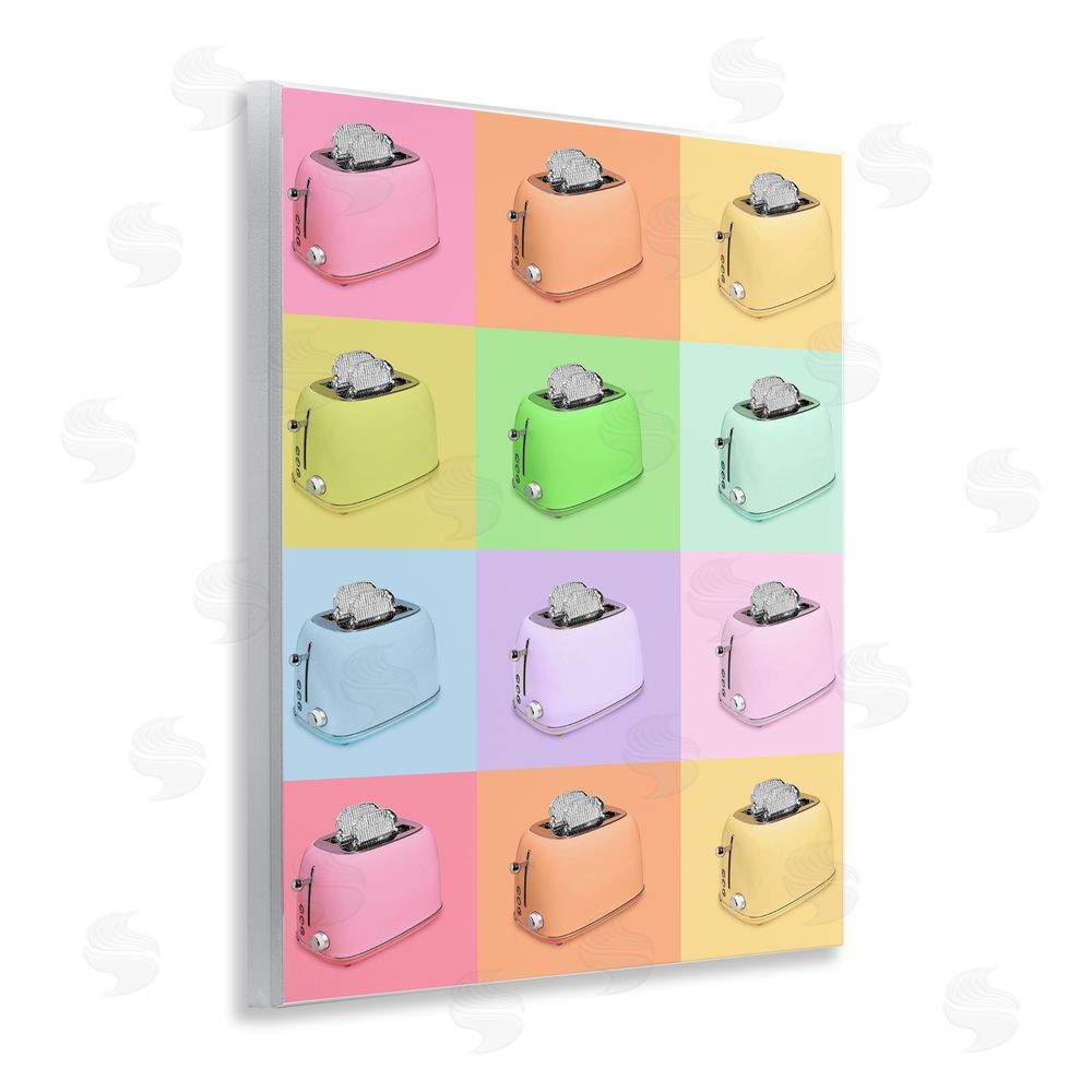 LISH Creative Disco Toaster Oven Collage Wall Plaque with Fixed Lithograph Print
