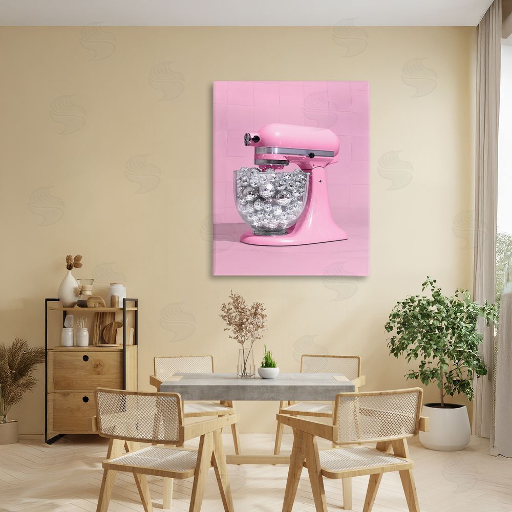 LISH Creative Disco Kitchen Mixer over Pink Stretched Canvas Wall Art in Room