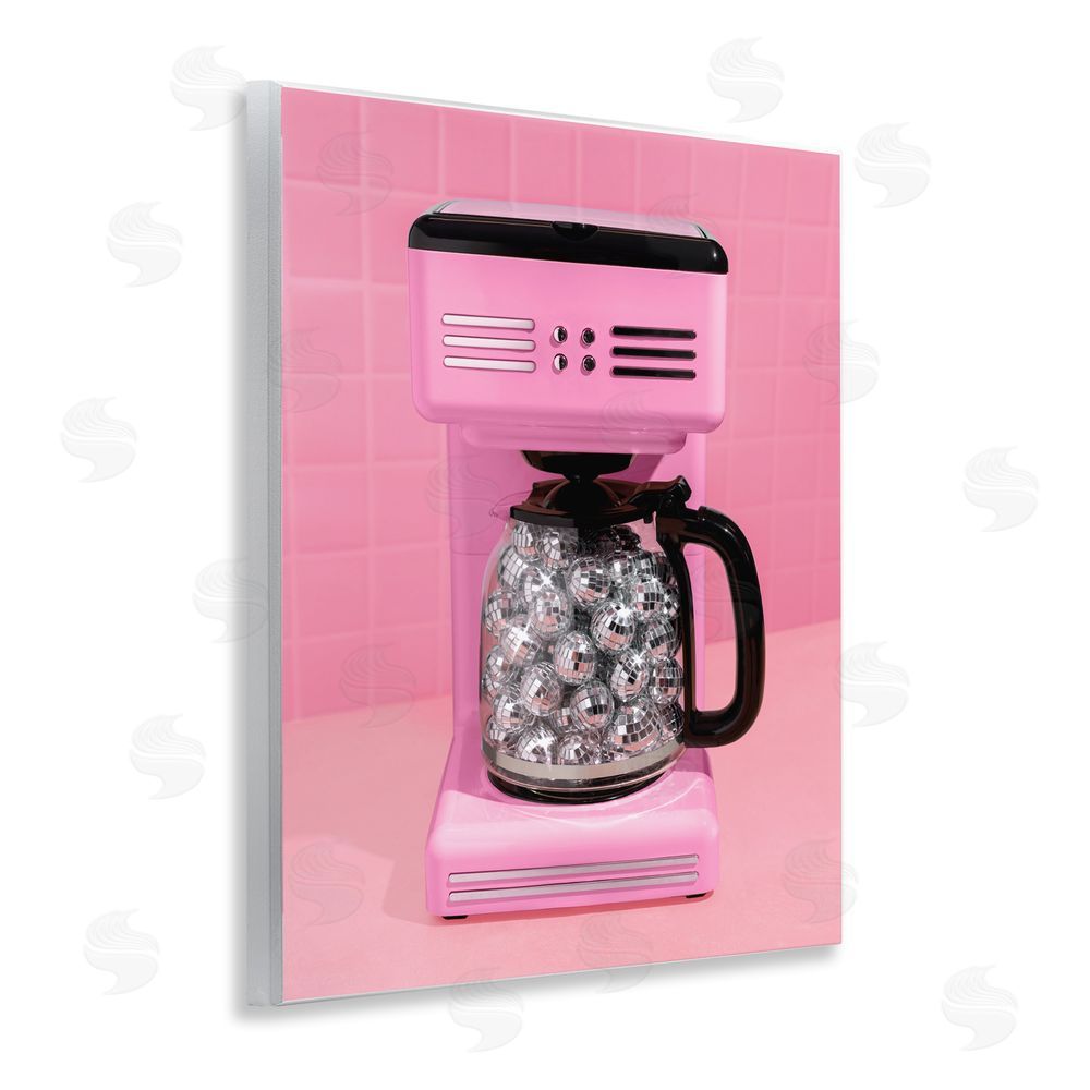 LISH Creative Disco Coffee Over Pink Wall Plaque with Fixed Lithograph Print