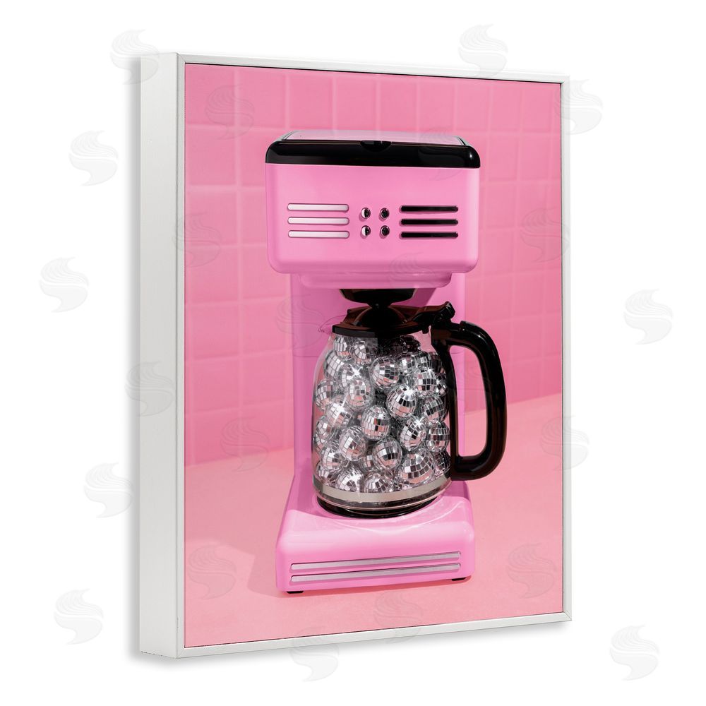 LISH Creative Disco Coffee Over Pink White Framed Giclee Wall Art Print